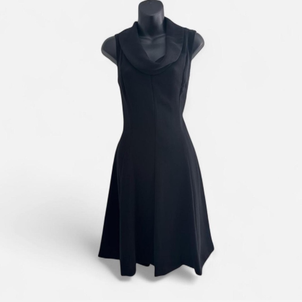 Vintage Taylor Black Cowl Neck Midi Dress